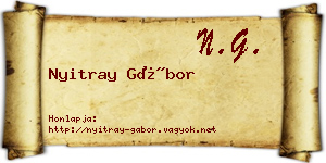 Nyitray Gábor névjegykártya