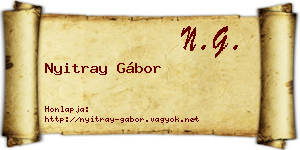 Nyitray Gábor névjegykártya